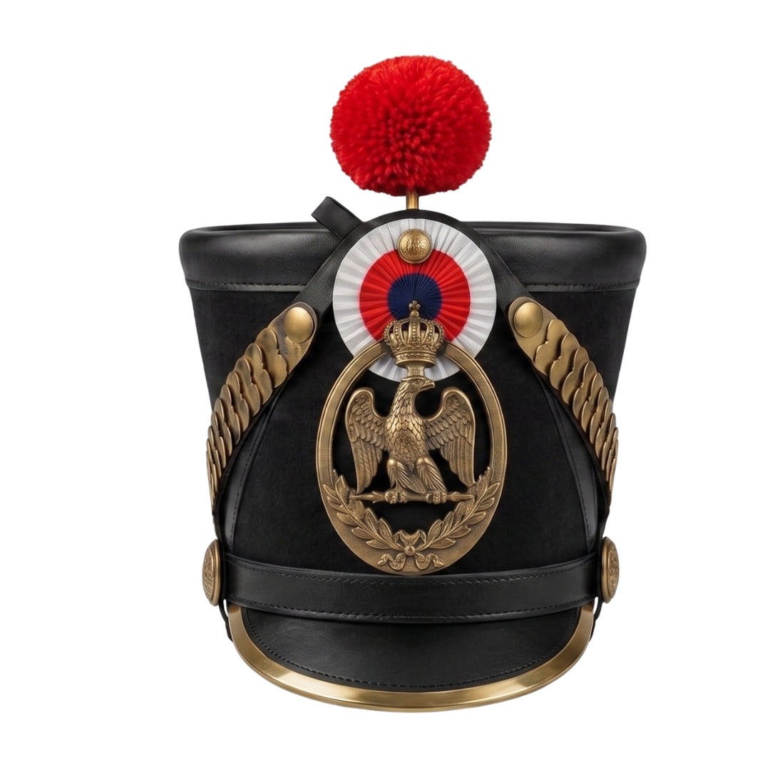 French Napoleonic Shako Hat – Handmade Military Reproduction for Reenactment