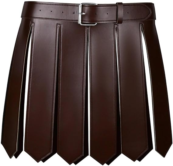 Medieval Roman Gladiator Tassel Skirt – PU Leather Warrior Waist Armor for LARP, Halloween & Cosplay