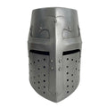 Medieval Crusader Great Helm Full Face Steel Knight Helmet Front View