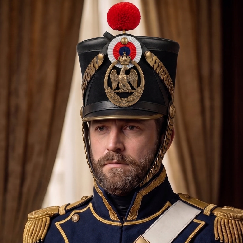 French Napoleonic Shako Hat – Handmade Military Reproduction for Reenactment
