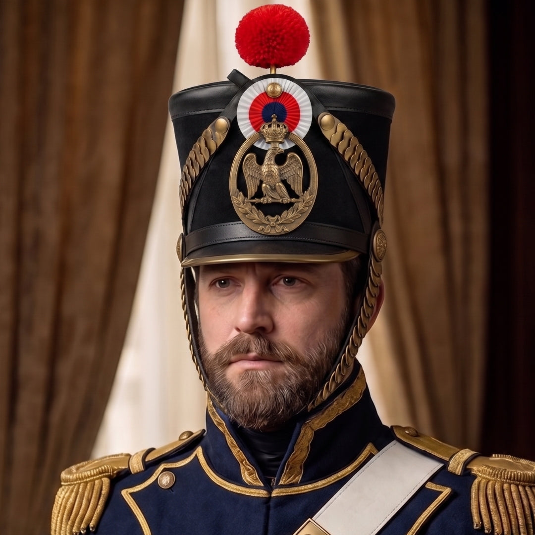 French Napoleonic Shako Hat – Handmade Military Reproduction for Reenactment