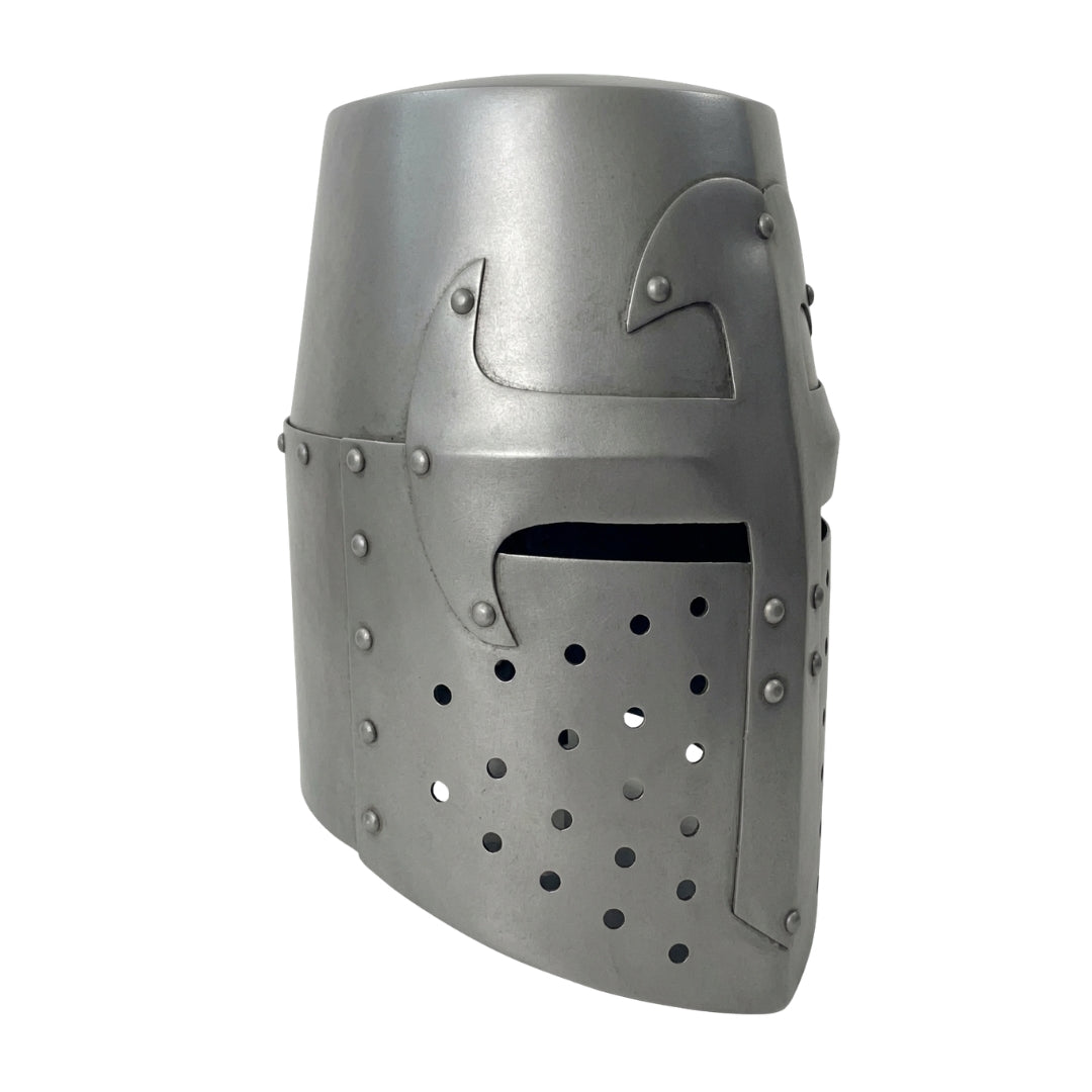 Steel Crusader Knight Helmet Right Side Angle