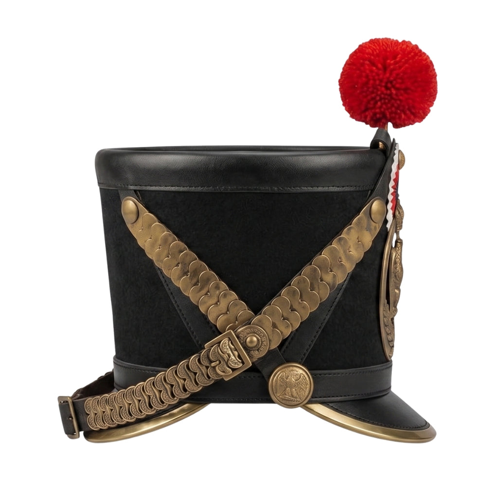 French Napoleonic Shako Hat – Handmade Military Reproduction for Reenactment