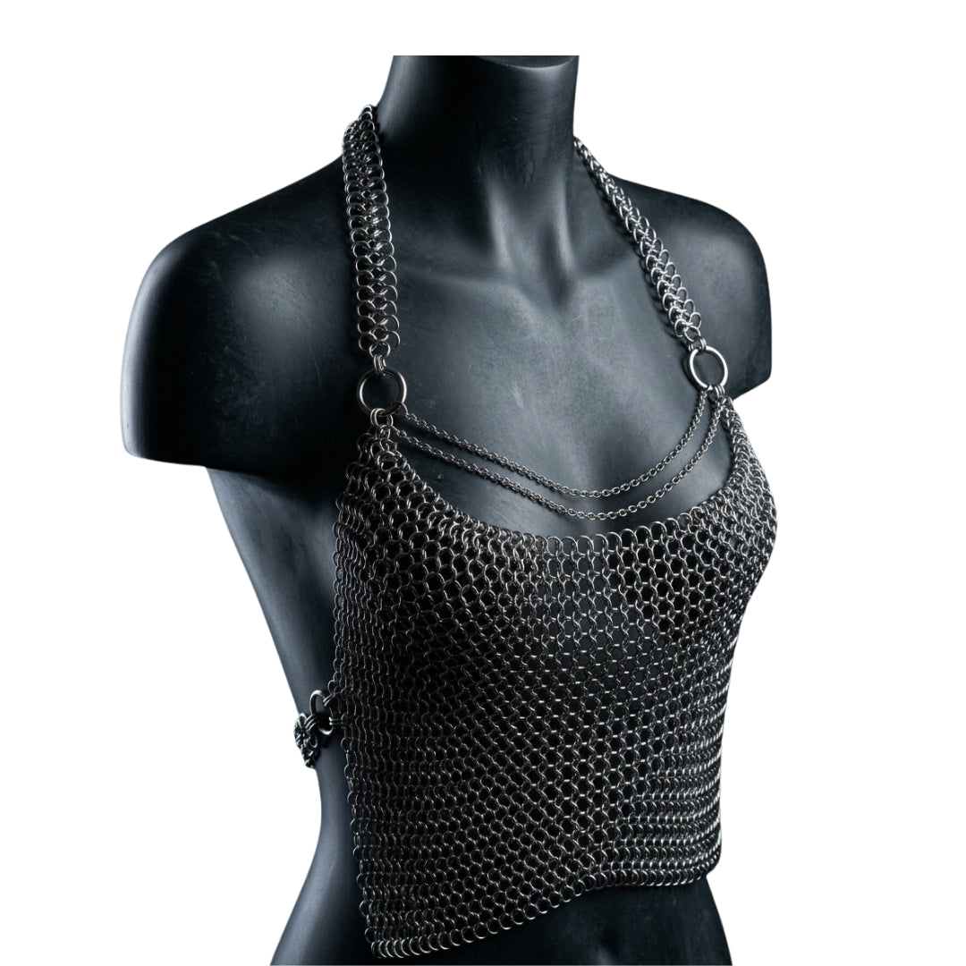 Women's Chainmail Halter Top | Medieval Aluminum Chainmail Bikini Costume