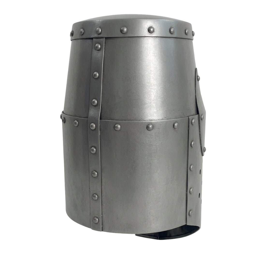 Medieval Great Helm Rear View with Ventilation Holes